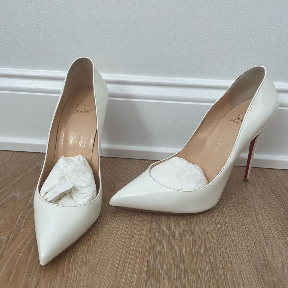 Christian Louboutin Pigalle Follies WHITE (Latte) Size 40